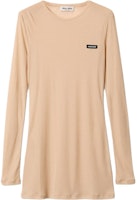 (Women) MIU MIU Short Beige Long Sleeve Pullover Dress MJA842-13VO-F0770-S-231 (Women) MIU MIU Short Beige Long Sleeve Pullover Dress MJA842-13VO-F0770-S-231