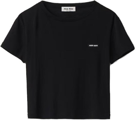 (W) MIU MIU 短袖Logo T恤 SS24常规版型 MJN466-133O-F0002-S-231 Buy (W) MIU MIU 短袖Logo T恤 SS24常规版型 MJN466-133O-F0002-S-231