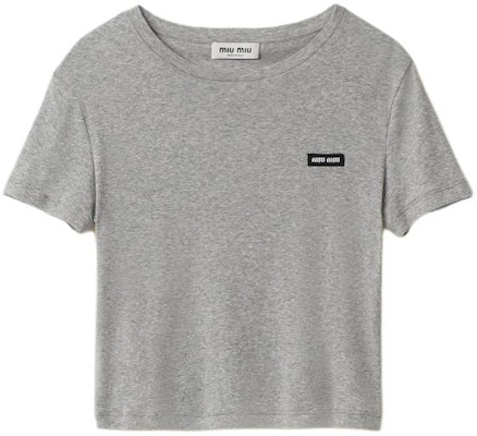 (W) MIU MIU 短袖Logo T恤 SS24常规版型 MJN466-133O-F0002-S-231 Order (W) MIU MIU 短袖Logo T恤 SS24常规版型 MJN466-133O-F0002-S-231