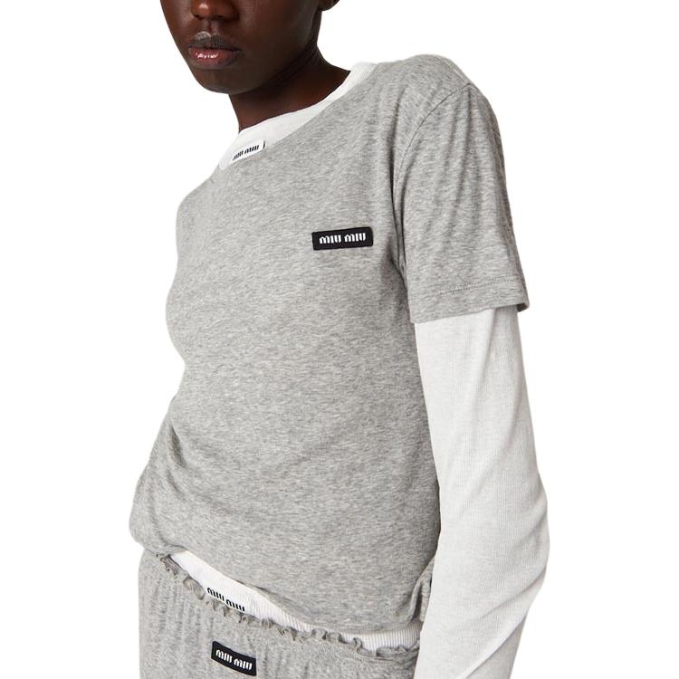 Lookbook (W) MIU MIU 短袖Logo T恤 SS24常规版型 MJN466-133O-F0002-S-231