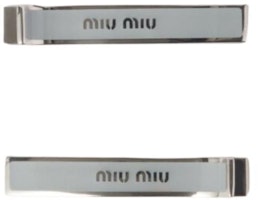 (Women) MIU MIU Silver Hair Clip with Printed Decoration. 5JF1362F6TF0KUQ (Women) MIU MIU Silver Hair Clip with Printed Decoration. 5JF1362F6TF0KUQ