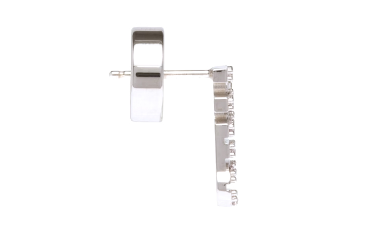 (Women) MIU MIU  Silver Logo Crystal Embellished Earrings 5IO059-2DNC-F0OKL 圖 3