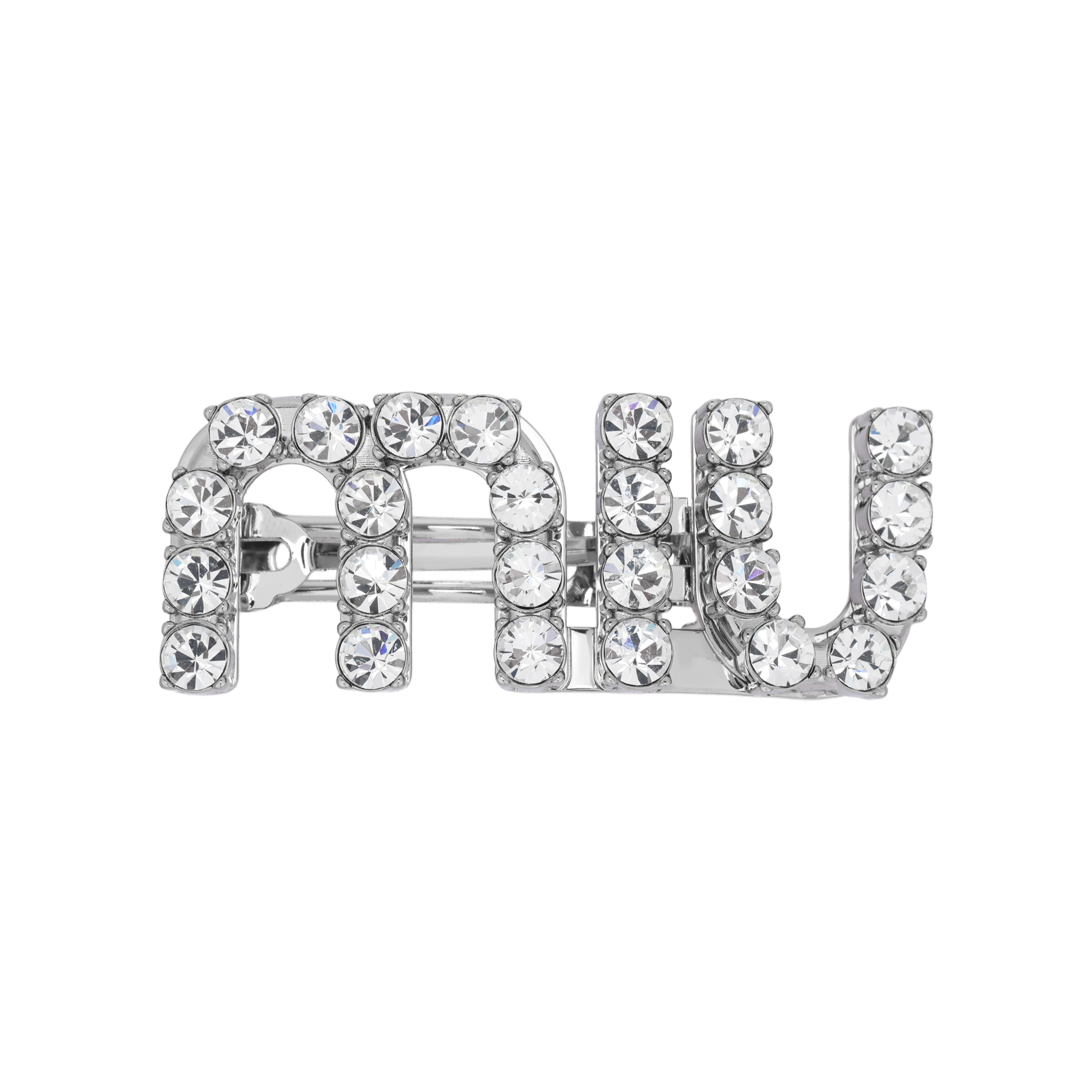 (Women) MIU MIU  Silver Metal Letter Logo Hair Clip. 5JF082