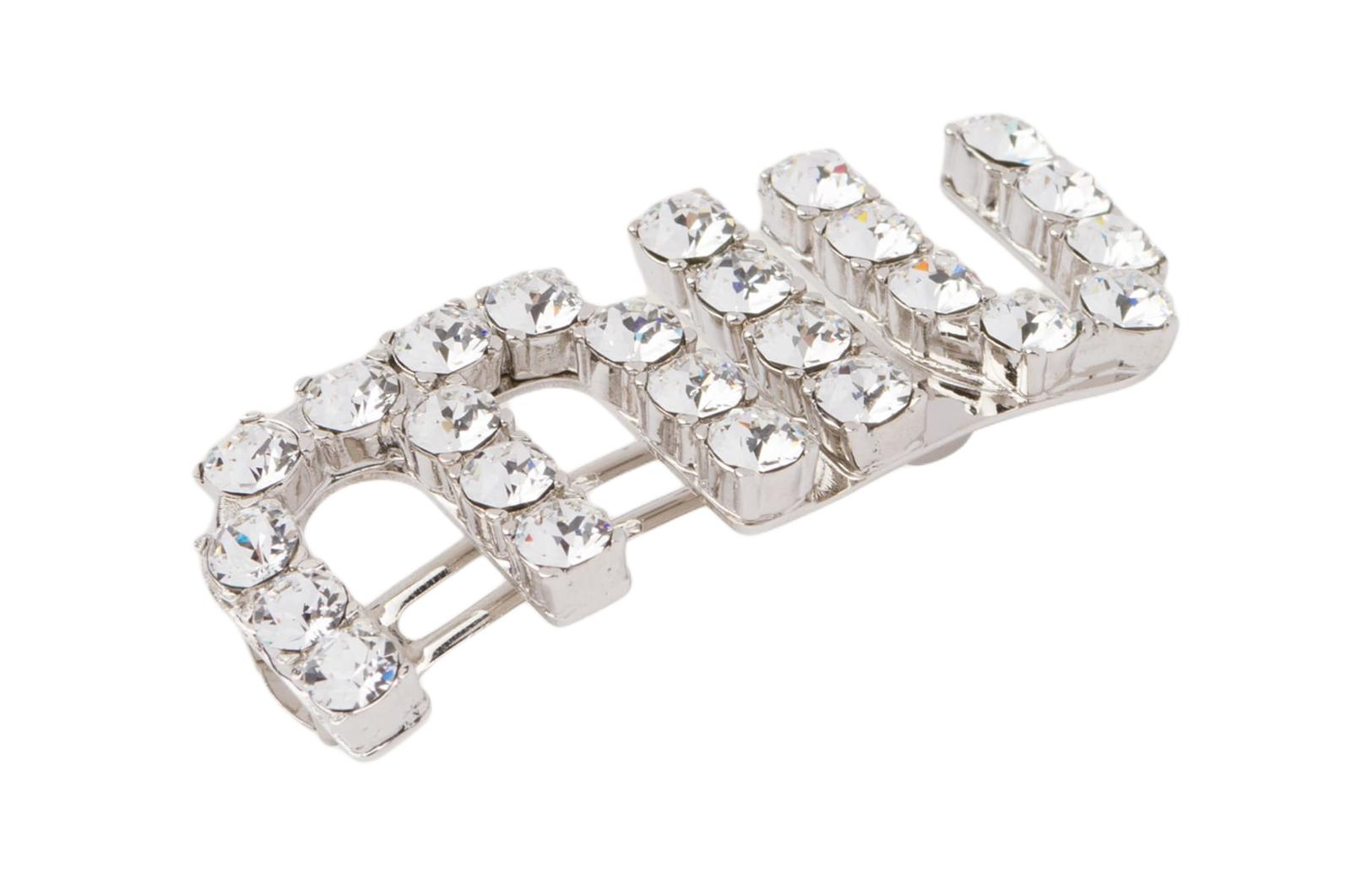 Order (Women) MIU MIU  Silver Metal Letter Logo Hair Clip. 5JF082