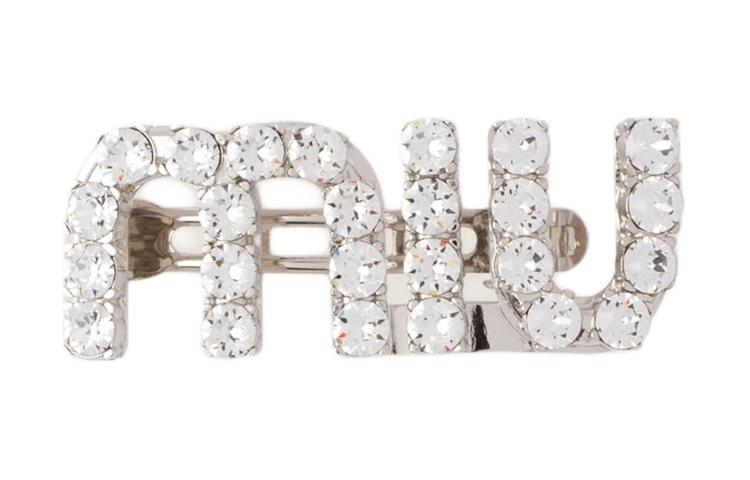 Lookbook (Women) MIU MIU  Silver Metal Letter Logo Hair Clip. 5JF082