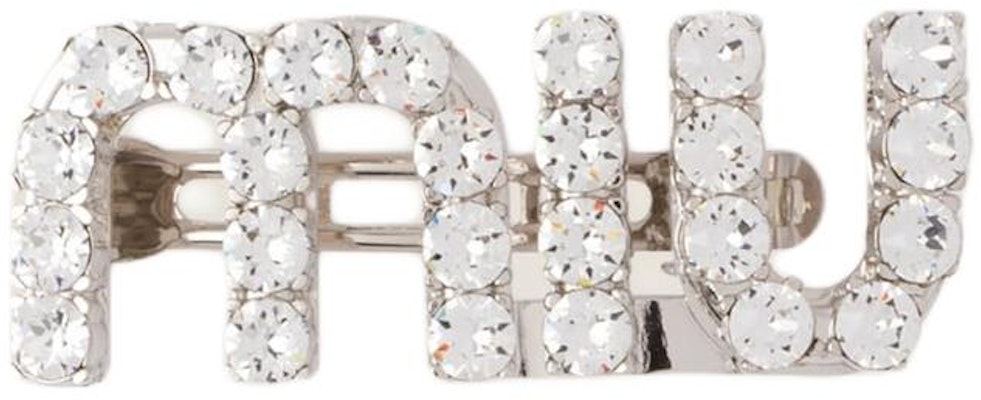 (Women) MIU MIU Silver Metal Letter Logo Hair Clip. 5JF082 Lookbook (Women) MIU MIU Silver Metal Letter Logo Hair Clip. 5JF082
