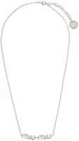 (Women) MIU MIU Silver Necklace with Logo Letter Metal Decoration. 5IC058_2DNC_F0OKL (Women) MIU MIU Silver Necklace with Logo Letter Metal Decoration. 5IC058_2DNC_F0OKL