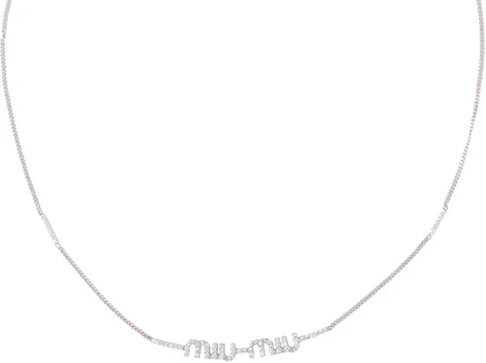 (W) MIU MIU シルバーネックレス ロゴレター メタル装飾付き. 5IC058_2DNC_F0OKL Order (W) MIU MIU シルバーネックレス ロゴレター メタル装飾付き. 5IC058_2DNC_F0OKL