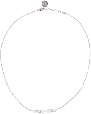 (W) MIU MIU シルバーネックレス ロゴレター メタル装飾付き. 5IC058_2DNC_F0OKL Lookbook (W) MIU MIU シルバーネックレス ロゴレター メタル装飾付き. 5IC058_2DNC_F0OKL