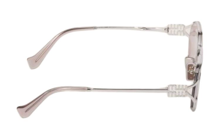 Shop (W) MIU MIU Cermin Mata Perak Oval dengan Logo Berukir pada Pemegang. SMU52YM1BCFE10FC054