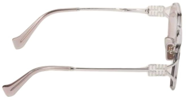 (W) MIU MIU Cermin Mata Perak Oval dengan Logo Berukir pada Pemegang. SMU52YM1BCFE10FC054 Shop (W) MIU MIU Cermin Mata Perak Oval dengan Logo Berukir pada Pemegang. SMU52YM1BCFE10FC054