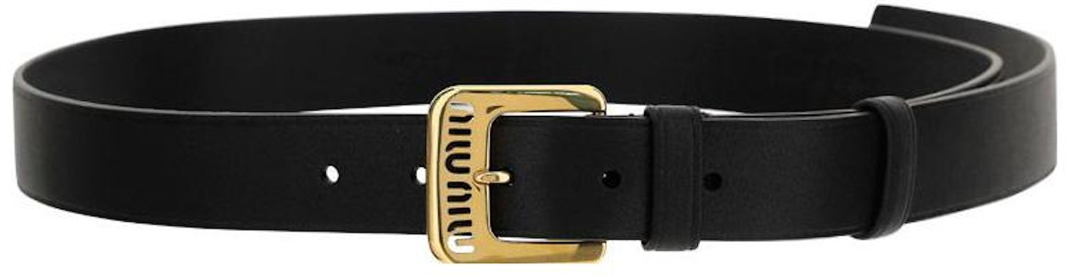 (Women) MIU MIU Simple Black Leather Belt 3cm Wide 5CC545EFXF0002 Buy (Women) MIU MIU Simple Black Leather Belt 3cm Wide 5CC545EFXF0002