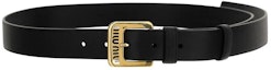 Order (Women) MIU MIU Simple Black Leather Belt 3cm Wide 5CC545EFXF0002