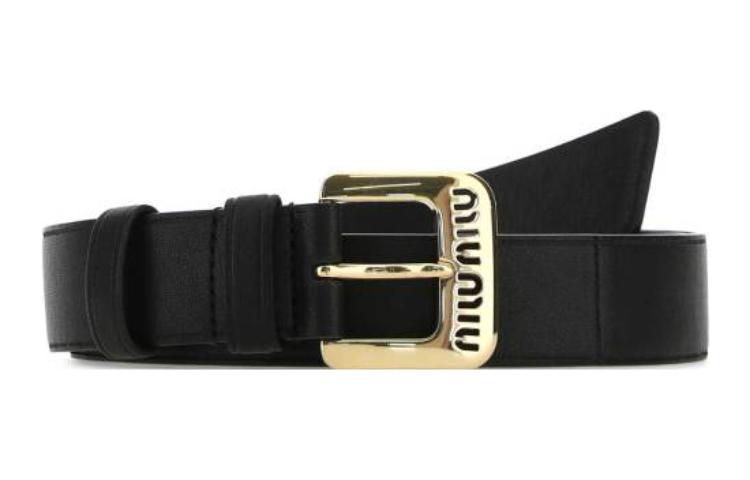 Lookbook (Women) MIU MIU  Simple Black Leather Belt 3cm Wide 5CC545EFXF0002