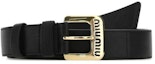 Lookbook (Women) MIU MIU Simple Black Leather Belt 3cm Wide 5CC545EFXF0002