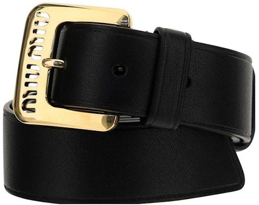 (Women) MIU MIU Simple Black Leather Belt 3cm Wide 5CC545EFXF0002 Shop (Women) MIU MIU Simple Black Leather Belt 3cm Wide 5CC545EFXF0002
