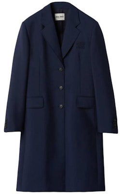 (Women) MIU MIU Single-Breasted Mohair Coat Navy Blue Long Sleeve Mid-Length MS201312I1F0124SOOO Order (Women) MIU MIU Single-Breasted Mohair Coat Navy Blue Long Sleeve Mid-Length MS201312I1F0124SOOO