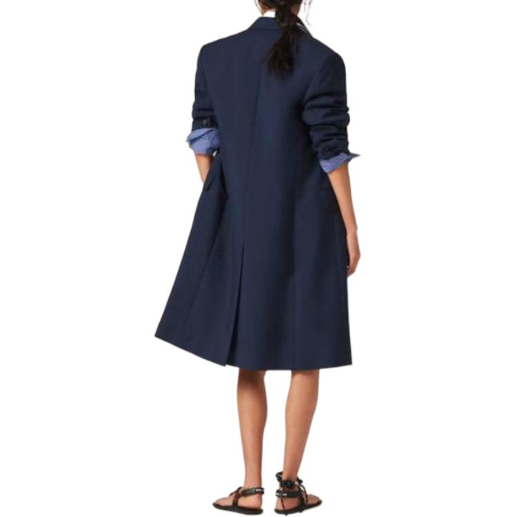 Lookbook (Women) MIU MIU  Single-Breasted Mohair Coat Navy Blue Long Sleeve Mid-Length MS201312I1F0124SOOO