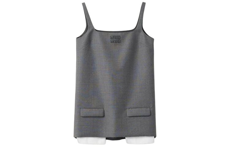 (Women) MIU MIU  Sleeveless Midi Dress Gray Color MF523811RFF0480SOOO 圖 2