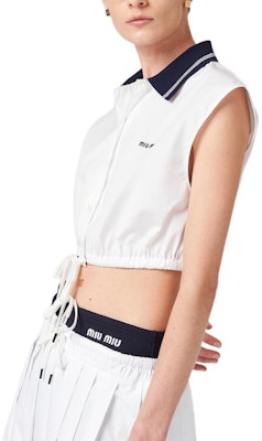 (W) MIU MIU Baju Tidak Berlengan Putih dengan Logo dan Rekaan Kontras. MT2006-10RG-F0009-S-OOO Purchase (W) MIU MIU Baju Tidak Berlengan Putih dengan Logo dan Rekaan Kontras. MT2006-10RG-F0009-S-OOO