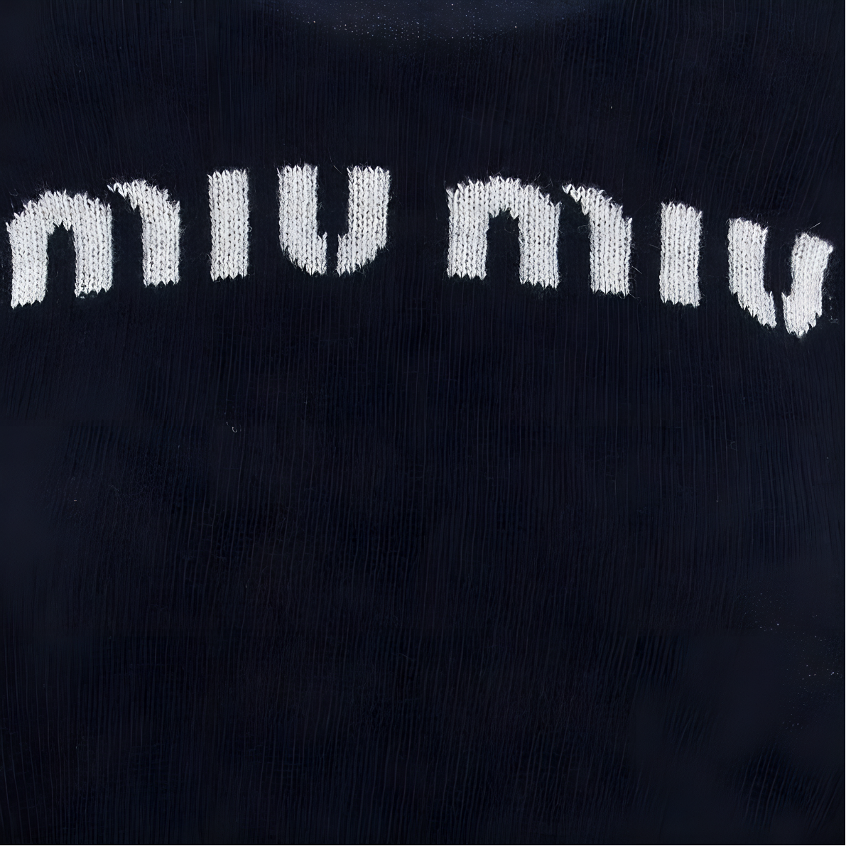 Sizing (W) MIU MIU 修身长袖针织毛衣 海军蓝logo设计 MML809-13K1-F0008 -S-232