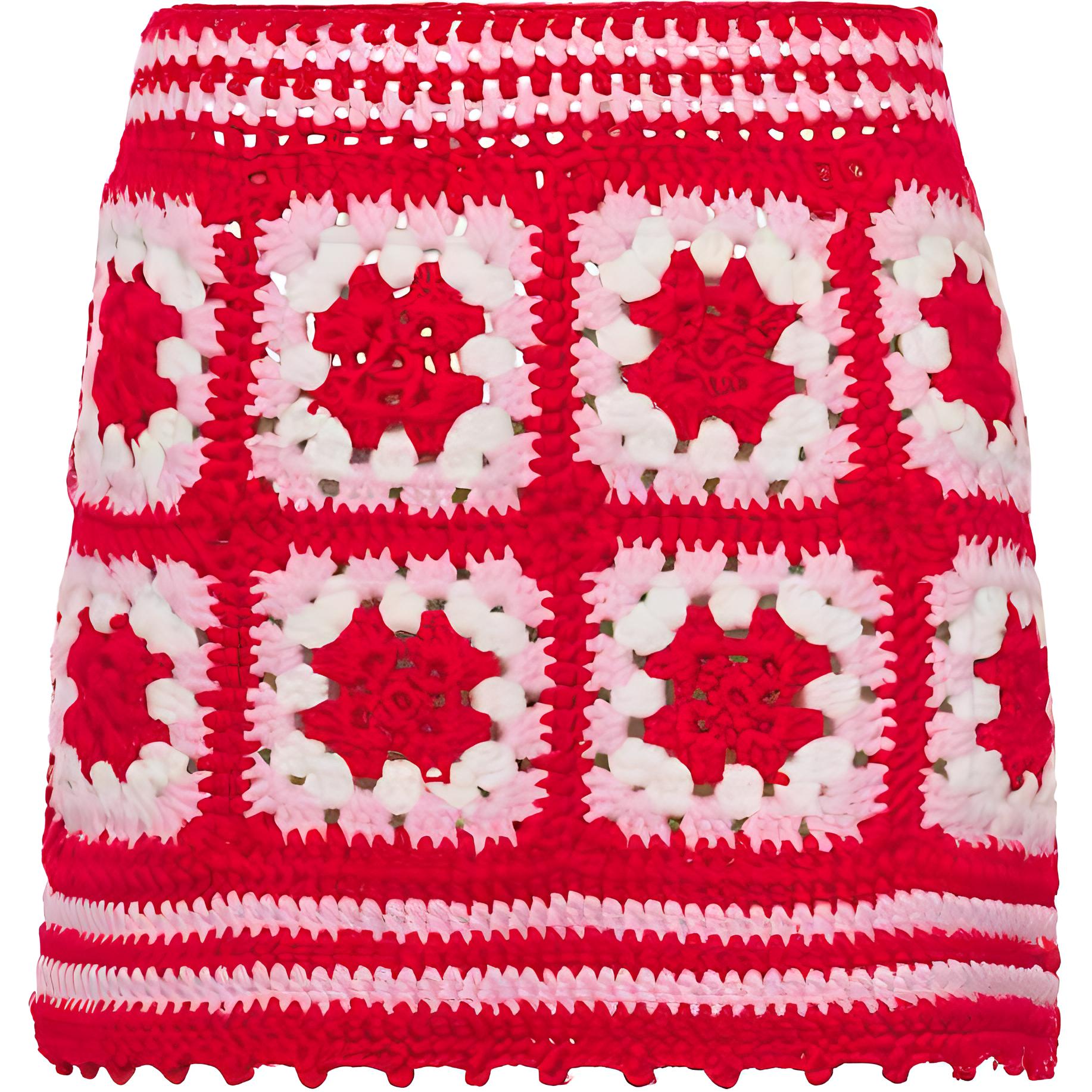 (Women) MIU MIU  Slim Fit Cropped Mini Skirt Red Color. MMG372-1Z37-F0SJM