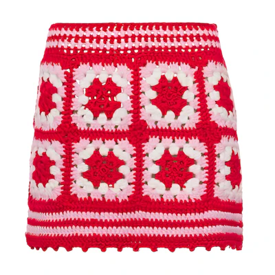 (Women) MIU MIU Slim Fit Cropped Mini Skirt Red Color. MMG372-1Z37-F0SJM