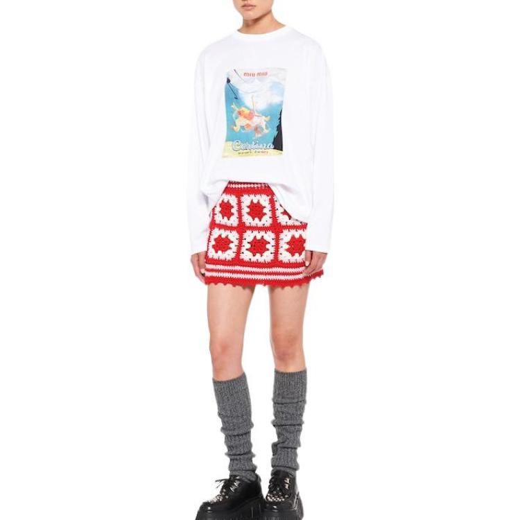 Lookbook (W) MIU MIU 修身短款迷你裙 红色款式 MMG372-1Z37-F0SJM