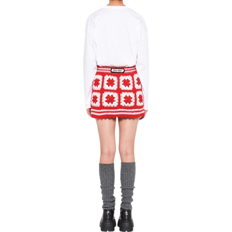 Shop (W) MIU MIU 修身短款迷你裙 红色款式 MMG372-1Z37-F0SJM