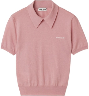 (W) MIU MIU Slim Fit Polo Shirt dengan Logo - Ungu Muda. MML997-15RN-F0203-S-OOO Buy (W) MIU MIU Slim Fit Polo Shirt dengan Logo - Ungu Muda. MML997-15RN-F0203-S-OOO