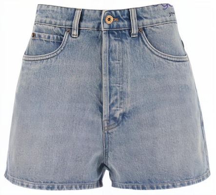 (W) MIU MIU 藍色牛仔拉鍊寬鬆短褲。 GWP498-1373-F0076 Buy (W) MIU MIU 藍色牛仔拉鍊寬鬆短褲。 GWP498-1373-F0076