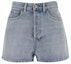 Buy (W) MIU MIU 藍色牛仔拉鍊寬鬆短褲。 GWP498-1373-F0076