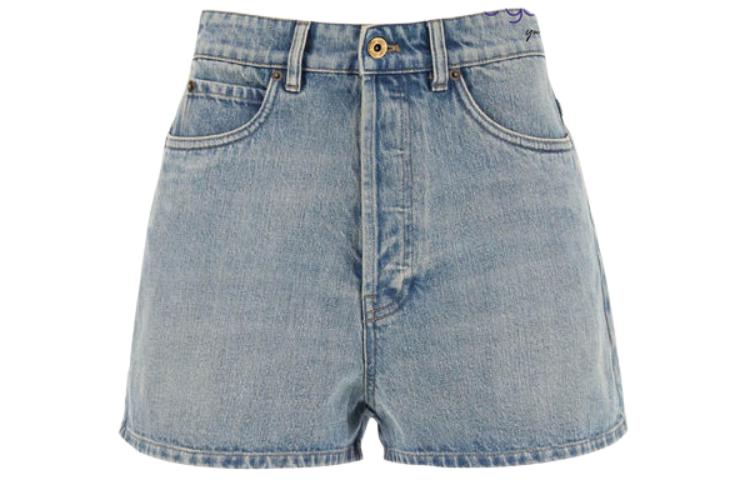 Order (W) MIU MIU 藍色牛仔拉鍊寬鬆短褲。 GWP498-1373-F0076