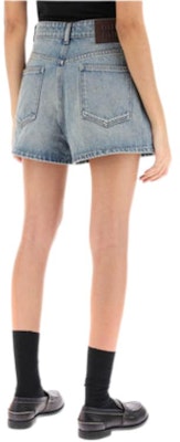 (W) MIU MIU 藍色牛仔拉鍊寬鬆短褲。 GWP498-1373-F0076 Shop (W) MIU MIU 藍色牛仔拉鍊寬鬆短褲。 GWP498-1373-F0076