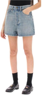 (W) MIU MIU 藍色牛仔拉鍊寬鬆短褲。 GWP498-1373-F0076 Purchase (W) MIU MIU 藍色牛仔拉鍊寬鬆短褲。 GWP498-1373-F0076