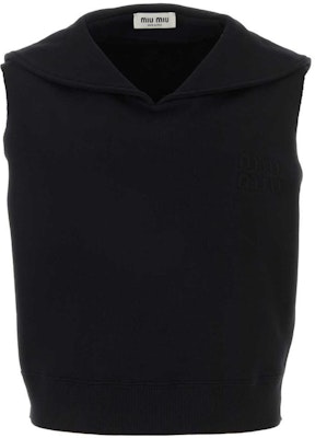 (W) MIU MIU Sudadera sin Mangas Color Sólido en Negro. MJT676-13FV-F0002 Order (W) MIU MIU Sudadera sin Mangas Color Sólido en Negro. MJT676-13FV-F0002