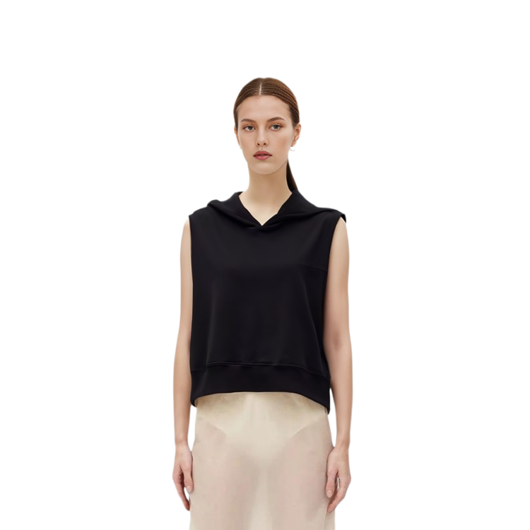 Purchase (W) MIU MIU Sudadera sin Mangas Color Sólido en Negro. MJT676-13FV-F0002