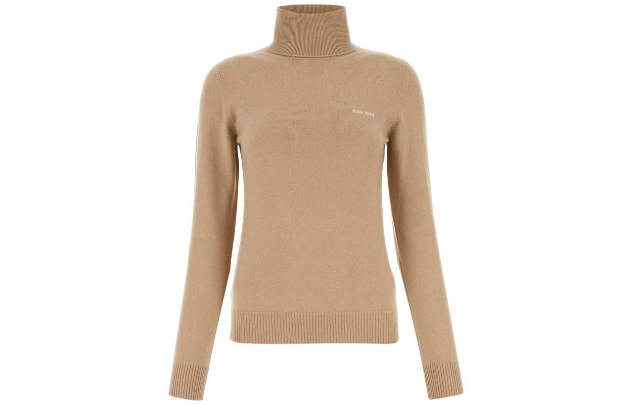 (Women) MIU MIU  Solid Color Slim Fit Turtleneck Sweater Off-White. MMR425S232-13S1-F0627