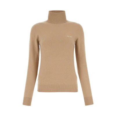 (Women) MIU MIU Solid Color Slim Fit Turtleneck Sweater Off-White. MMR425S232-13S1-F0627