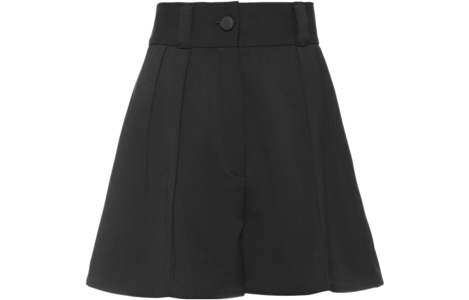 Order (W) MIU MIU Shorts Negros Rectos de Tiro Alto MP1425-1R1-F0002