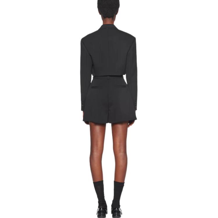 Shop (W) MIU MIU Shorts Negros Rectos de Tiro Alto MP1425-1R1-F0002