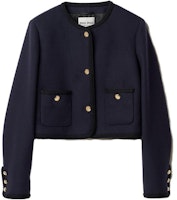 (Women) MIU MIU Solid Single-Breasted Jacket Navy Blue. MH1875-12U5-F0008-S-232 (Women) MIU MIU Solid Single-Breasted Jacket Navy Blue. MH1875-12U5-F0008-S-232