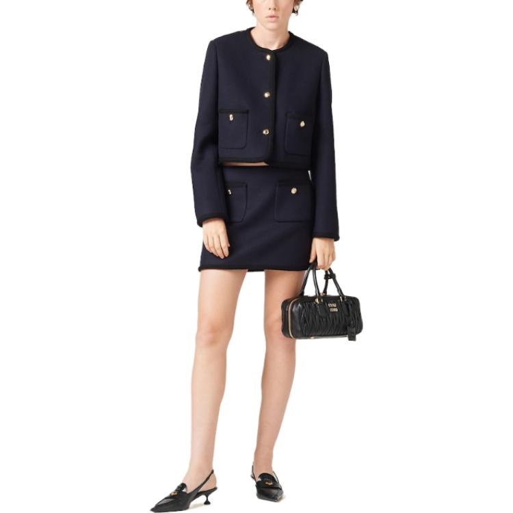 Lookbook (W) Chaqueta Azul Marino de Botón Simple MIU MIU. MH1875-12U5-F0008-S-232