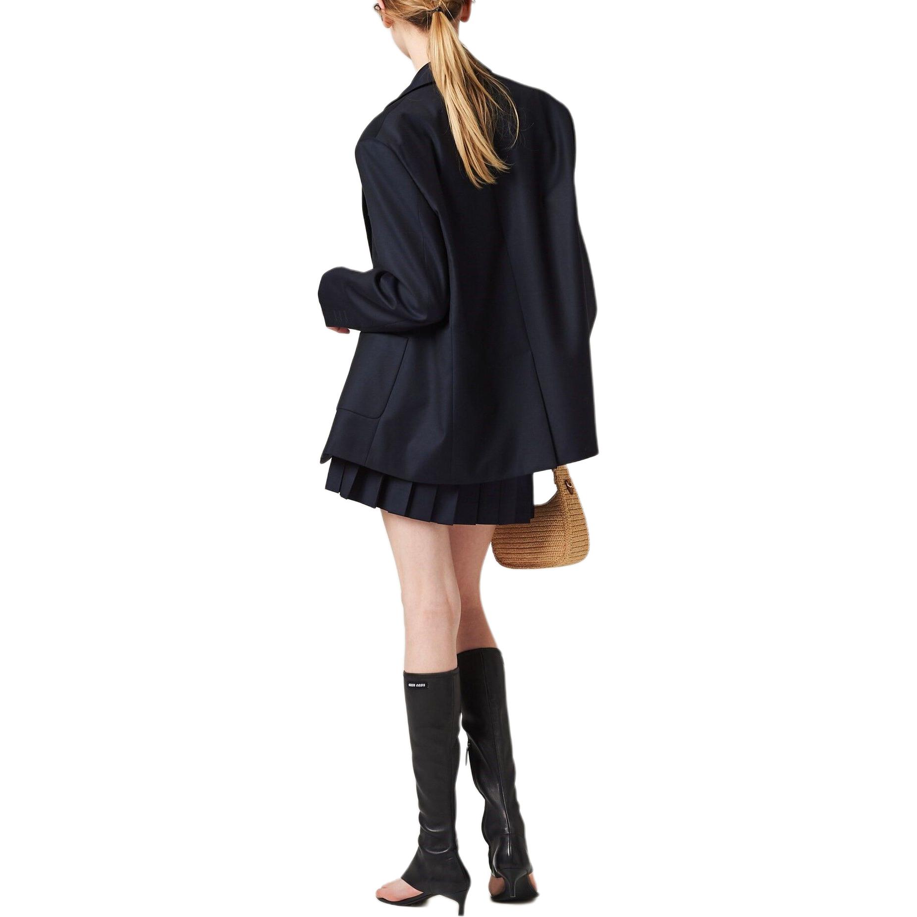 (Women) MIU MIU  Solid Single-Breasted Navy Blue Long-Sleeve Jacket MH1862-11AD-F0008 圖 4