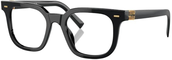 (Women) MIU MIU Square Optical Glasses Black with Logo Temple Design【Rx-able】 MU06XVF 16K1O1 (Women) MIU MIU Square Optical Glasses Black with Logo Temple Design【Rx-able】 MU06XVF 16K1O1