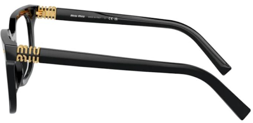 (W) ミュウミュウ スクエア眼鏡 ブラック ロゴテンプルデザイン【度付き対応】 MU06XVF 16K1O1 Lookbook (W) ミュウミュウ スクエア眼鏡 ブラック ロゴテンプルデザイン【度付き対応】 MU06XVF 16K1O1