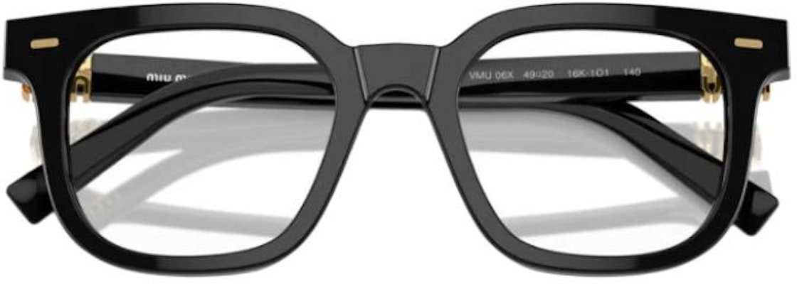 (W) ミュウミュウ スクエア眼鏡 ブラック ロゴテンプルデザイン【度付き対応】 MU06XVF 16K1O1 Details for (W) ミュウミュウ スクエア眼鏡 ブラック ロゴテンプルデザイン【度付き対応】 MU06XVF 16K1O1