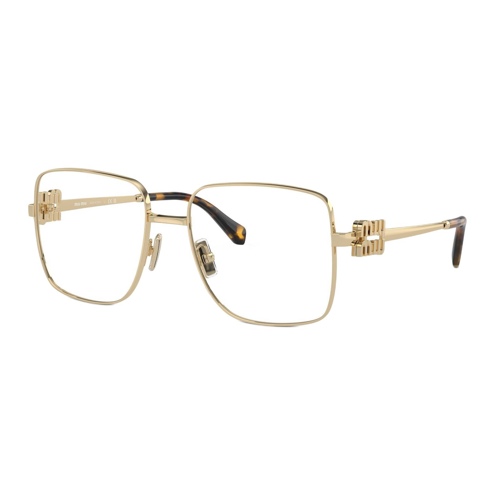 (Women) MIU MIU  Square Optical Glasses with Lettered Temples - Multi-color OMU51XV