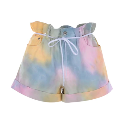 (Women) MIU MIU SS22 Gradient Tie-Dye Denim Shorts. GWP427-10K1-F0055