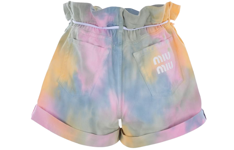 Lookbook (W) MIU MIU SS22 Shorts Tie-Dye Degradado en Denim. GWP427-10K1-F0055